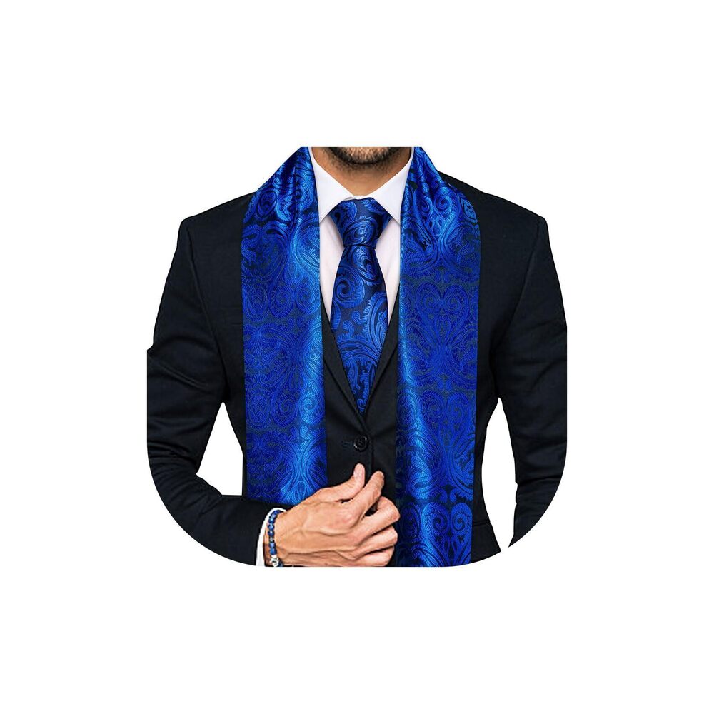 3489 2PCS Scarf Necktie Set / Fashion Silk Lightweight Feeling Print Soft